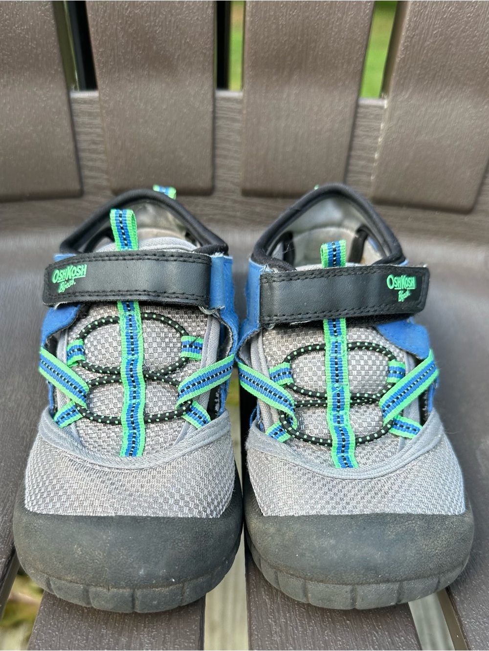 OshKosh B'gosh Gray, Blue & Green Toddler Sneakers-Size 11